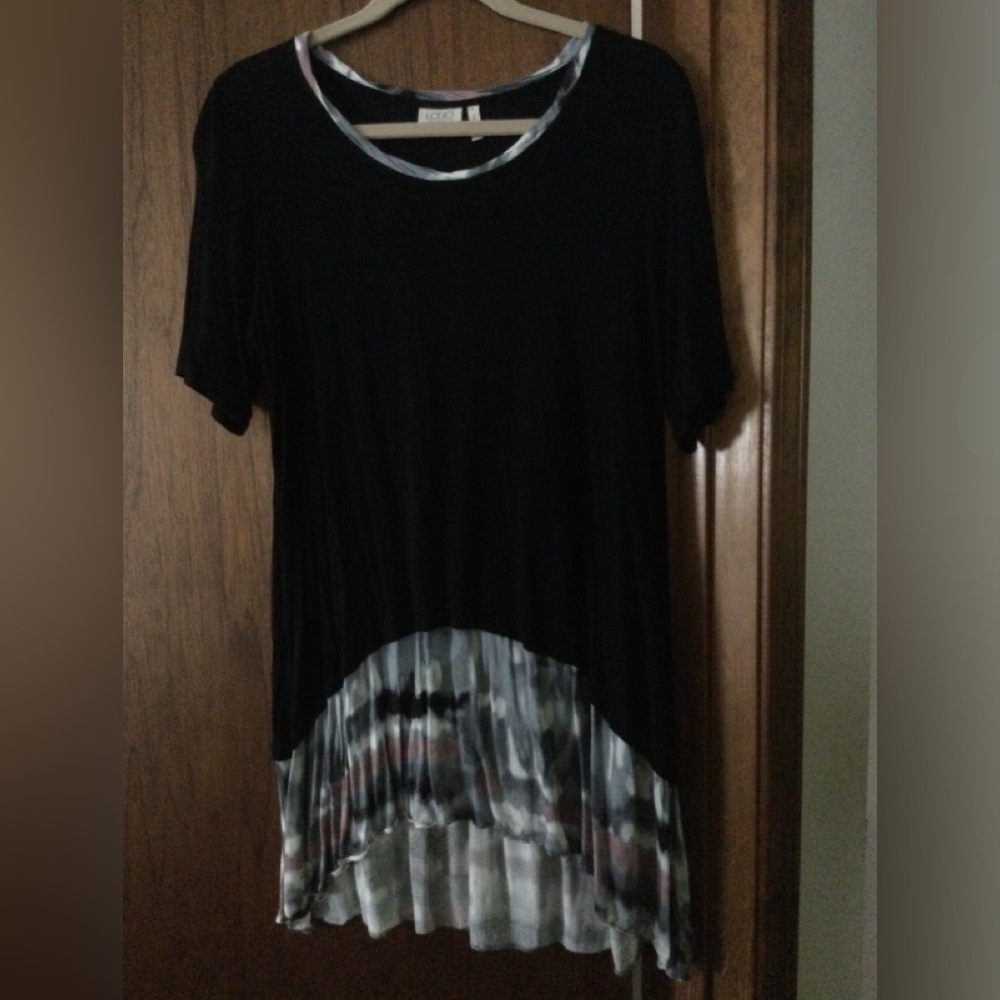 LOGO short sleeve tunic with the-dye accents large